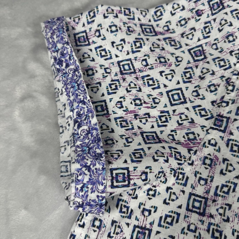 Robert Graham ButtonUp Classic Fit Shirt Mens 2XL Purple/White Linen Blend NWT - Picture 3 of 12